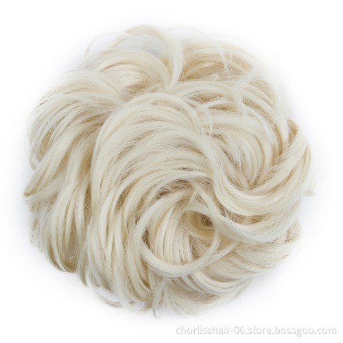 Wholesale Ombre Scrunchie Elegant Beauty Hair Bun Chignon Drawstring Wave Curly Synthetic Hair Chignon Bun For Women